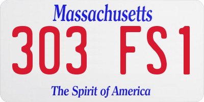 MA license plate 303FS1