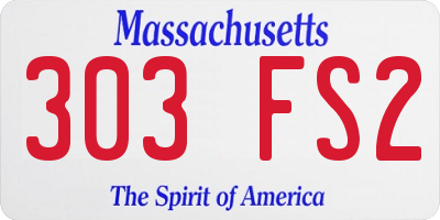 MA license plate 303FS2