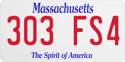 MA license plate 303FS4