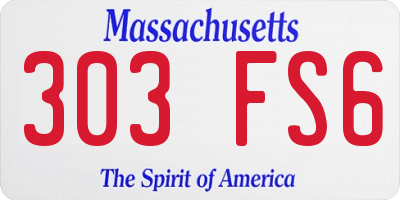 MA license plate 303FS6