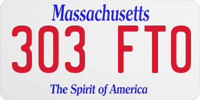 MA license plate 303FT0