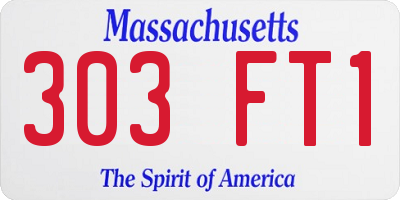 MA license plate 303FT1