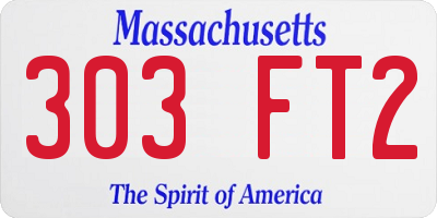 MA license plate 303FT2