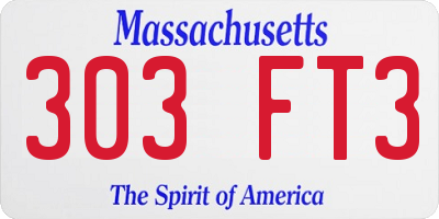MA license plate 303FT3
