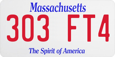 MA license plate 303FT4
