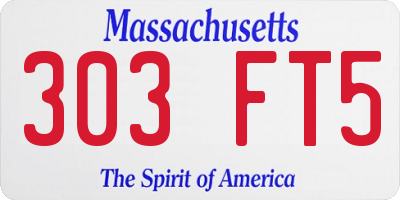 MA license plate 303FT5