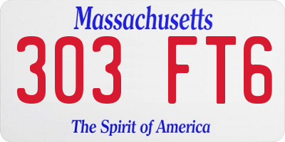 MA license plate 303FT6