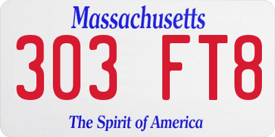 MA license plate 303FT8