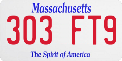MA license plate 303FT9
