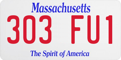 MA license plate 303FU1