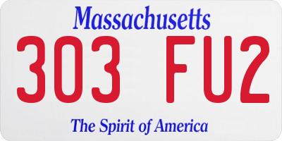 MA license plate 303FU2