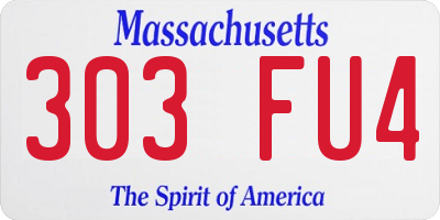 MA license plate 303FU4