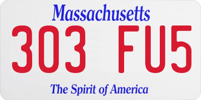 MA license plate 303FU5