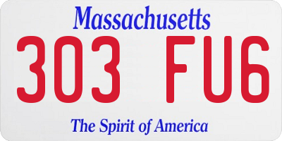 MA license plate 303FU6