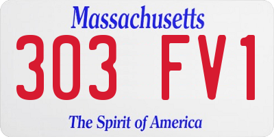 MA license plate 303FV1