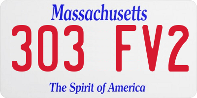 MA license plate 303FV2