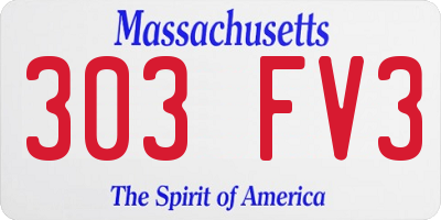 MA license plate 303FV3