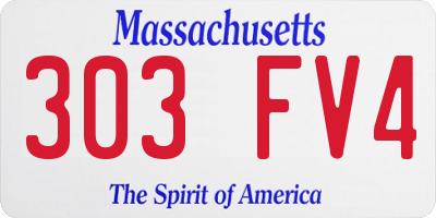 MA license plate 303FV4