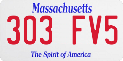 MA license plate 303FV5