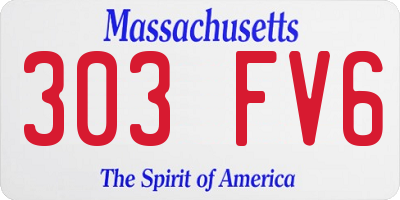 MA license plate 303FV6