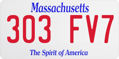 MA license plate 303FV7