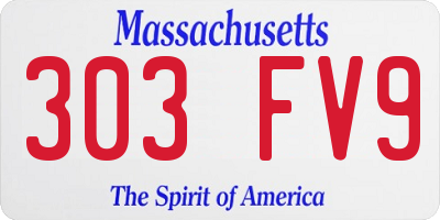 MA license plate 303FV9