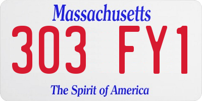 MA license plate 303FY1