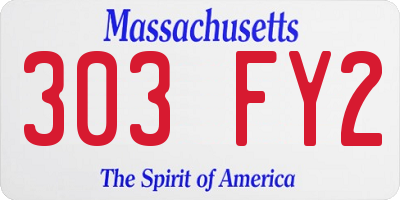 MA license plate 303FY2