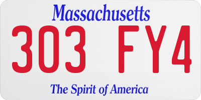 MA license plate 303FY4