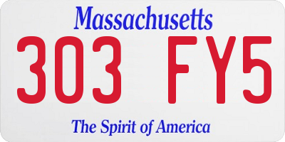 MA license plate 303FY5