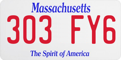 MA license plate 303FY6