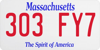 MA license plate 303FY7