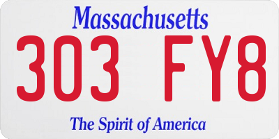 MA license plate 303FY8