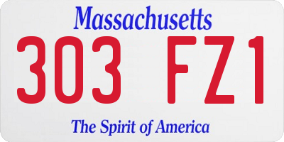 MA license plate 303FZ1