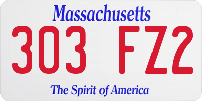 MA license plate 303FZ2