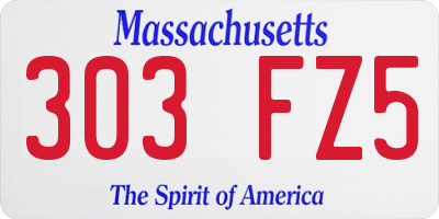 MA license plate 303FZ5