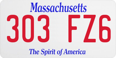 MA license plate 303FZ6