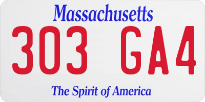 MA license plate 303GA4