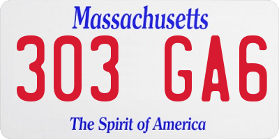 MA license plate 303GA6