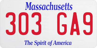 MA license plate 303GA9