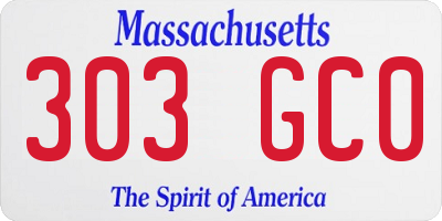 MA license plate 303GC0
