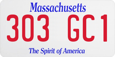 MA license plate 303GC1
