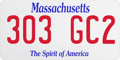 MA license plate 303GC2