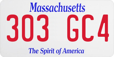 MA license plate 303GC4