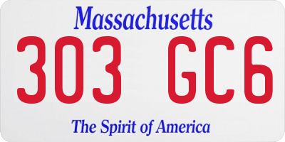MA license plate 303GC6