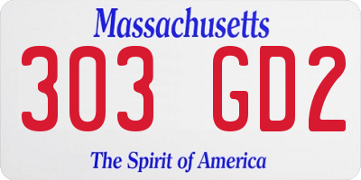 MA license plate 303GD2