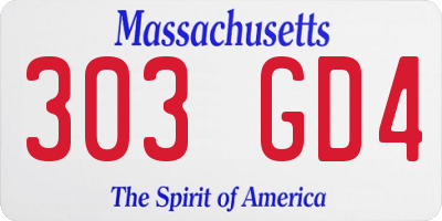 MA license plate 303GD4