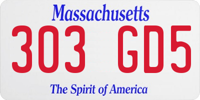 MA license plate 303GD5