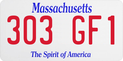 MA license plate 303GF1