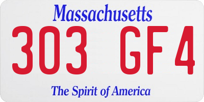 MA license plate 303GF4